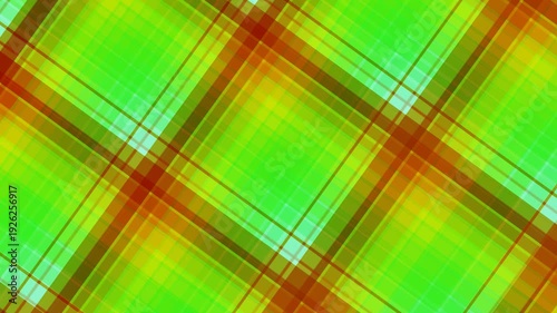 Vibrant Green Plaid Pattern Background Animation.