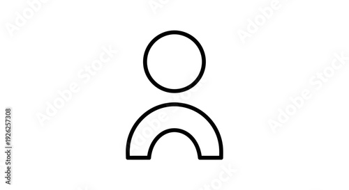 Simple Outline Icon Representing a Person or User.