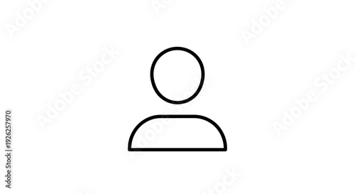 Simple Outline Icon of a Person Silhouette.