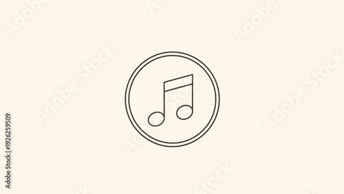 Simple musical note icon inside a circle outline.