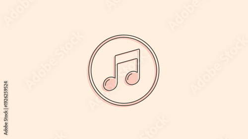 Simple musical note icon with a hand-drawn sketch style.