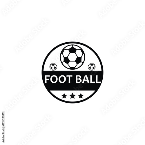 Modern football logo design with soccer ball and stars