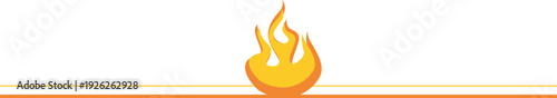 Abstract Fire Flame Logo with Decorative Horizontal Lines Banner Design PNG