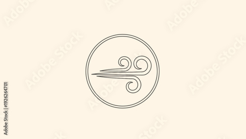 Stylized illustration of wind blowing in a circle.