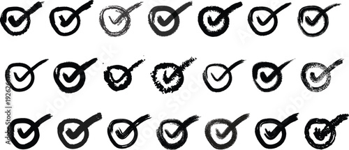 A series of checkmarks in a grid pattern