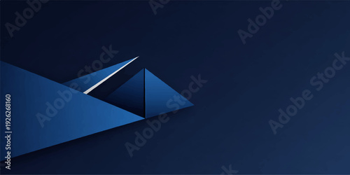 A paper ship flies through a blue sky past a triangular glass building and a white airplane wing high above the clouds of a modern business city