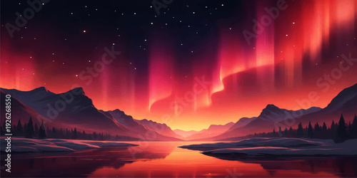 A beautiful sunrise glows over the mountain landscape as orange light pierces through clouds at dawn, capturing the natural beauty of a mountain sunset against a vibrant evening sky