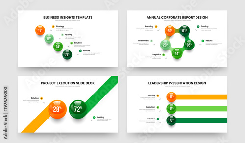 Consulting Introduction 4 5 2 3 Element Diagram Presentation Layout Collection. Financial Plan Four Five Two Three Option Infographic Slideshow Design Vector Illustration Set.
