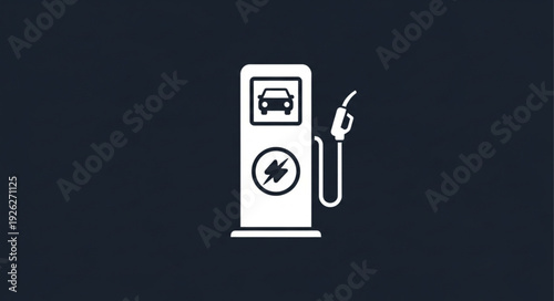 Electric vehicle charging station icon, representing modern transportation and sustainable energy.