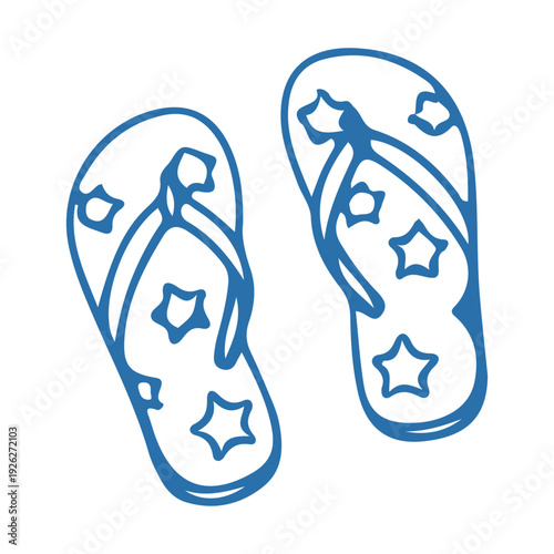 Blue Star Flip Flops Icon