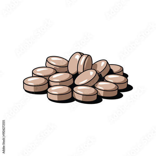 Pile of small beige nutritional supplement.