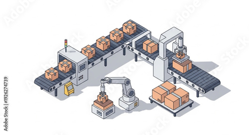 Industrial Production Line Manufacturing Process.