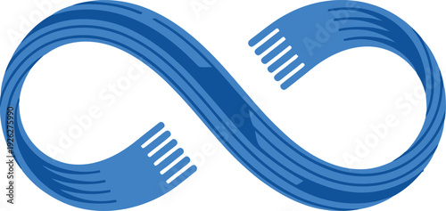 Blue abstract background with arrow featuring isolated blue toothbrush and dental hygiene concept