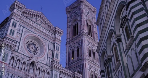 Florence Cathedral and Giotto’s Campanile at Sunset, Tuscany Italy