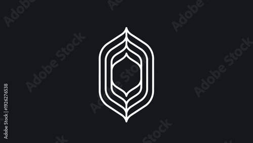 Abstract geometric logo design with layered organic shapes.