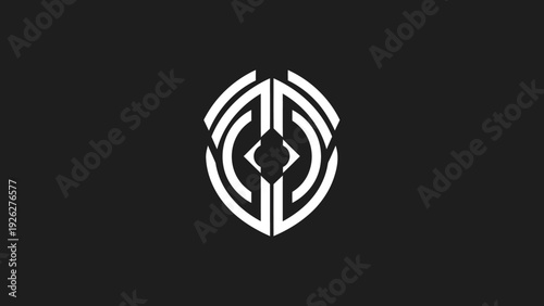 Abstract Geometric Shield Emblem Logo Design.