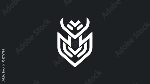 Abstract Owl Logo Design Geometric Minimalist Style.
