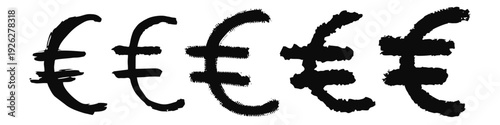 Euro symbol drawings vector for financial blogs. Ideal for symbolizing European economy, personal budgeting, and sketchy currency concepts in a casual modern style.