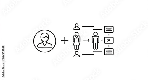 Business Process Flowchart with People Icons and Decision Points.