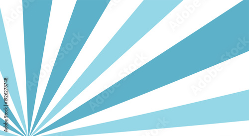 Simple radial background with light blue and white stripes originating from the bottom left corner, creating a dynamic sense of rays or light.