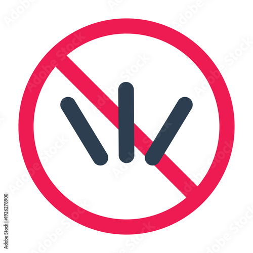No surprise sign, forbidden sign with attention mark icon, vector illustration