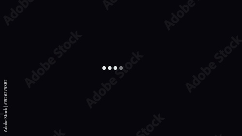 loading thinking animation on black and white background animation seven dot loading icon animation.