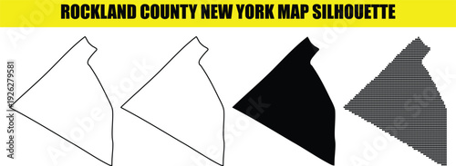 Rockland county New York map silhouette vector illustration featuring outline and dotted variations for geographic projects