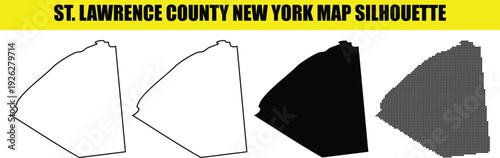 st lawrence county new york map silhouette new york maps st lawrence county map usa county map black and white vector
