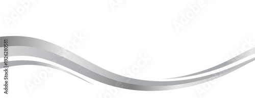 Flowing silver waves and swooshes with gradient for a luxurious border or footer on a certificate, banner