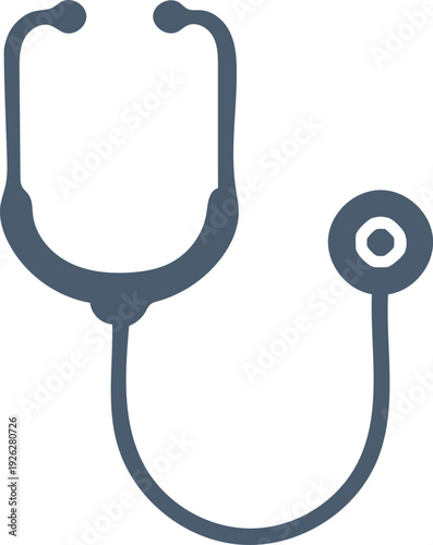 Professional Minimalist Flat Vector Stethoscope Icon for Healthcare
