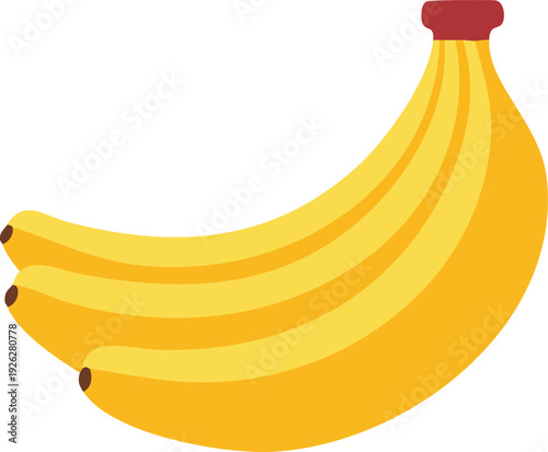 Cheerful Flat Illustration Vector Art of Bananas Isolated on White Background Minimalist Style