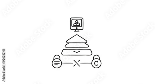 Business technology concept with data flow and connection.