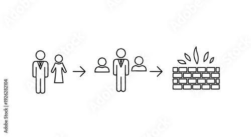 Business team overcoming obstacles and achieving goals.