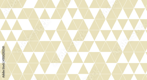 Abstract geometric pattern consisting of beige and white triangles forming a complex mosaic or diamond shaped architectural texture.