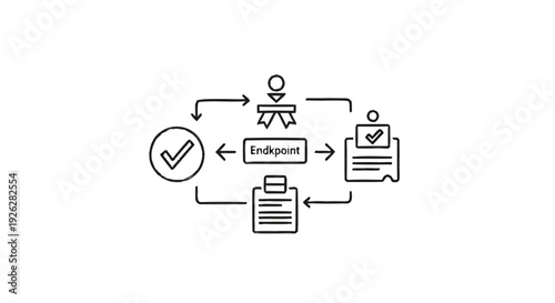 Business process workflow with endpoint and approval steps.