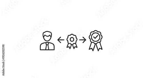 Businessperson receiving award or certificate of achievement.