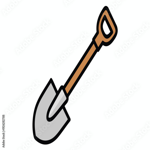 Stylized Illustration of a Gardening Shovel for Outdoor and Landscape Projects