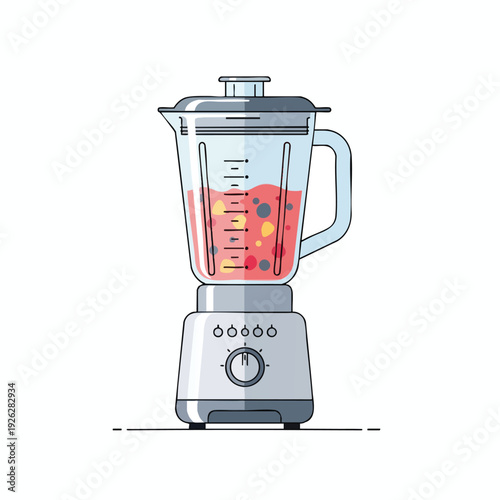 Modern Blender with Blended Fruit Smoothie for Healthy Living