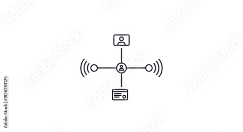 Central connection hub with radiating communication links.