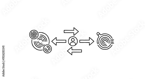 Business strategy and decision making process illustration.