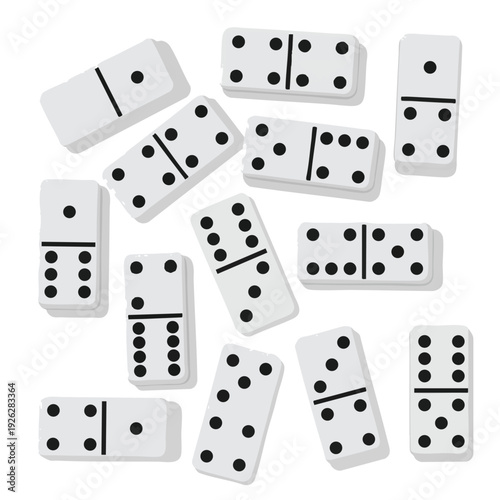 Casual Arrangement of Classic White Dice with Black Pips for Gaming and Entertainment