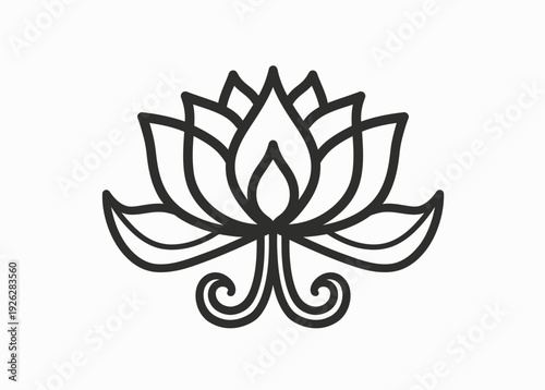 Elegant lotus flower illustration minimalist design for diverse applications