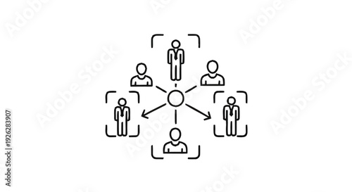 Central figure connected to multiple individuals in a network diagram.