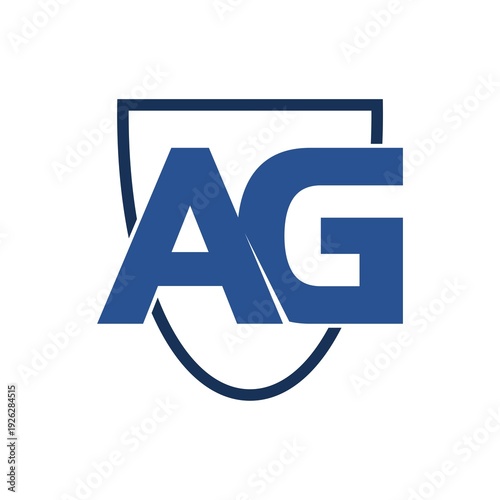 Free Download Letter AG shield logo icon isolated on white background - GFXLoad