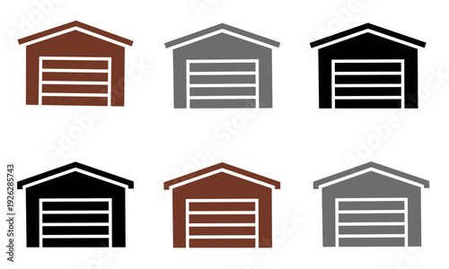 Vector illustration of garage and storage unit icons
