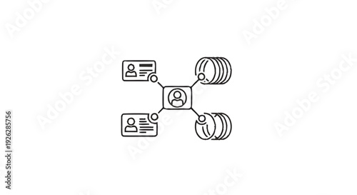 Central Person Connected to Data and Information Resources.