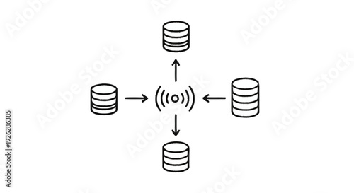 Centralized Data Storage and Network Connectivity Concept.