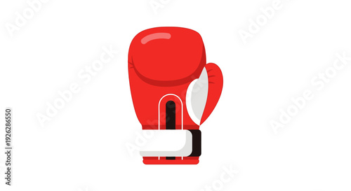 Red boxing glove isolated on white vector illustration for sport design