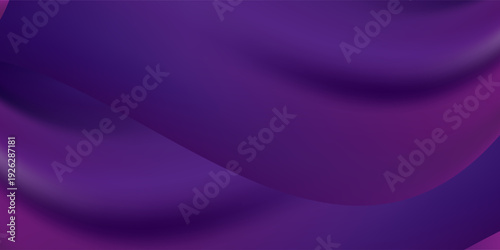 Abstract Deep Purple Silk Wave Background with Luxury Smooth Satin Fabric Texture