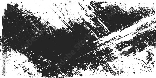 Grunge real organic vintage halftone vector texture with rough black brush strokes scratches for wallpaper paint splatter template.